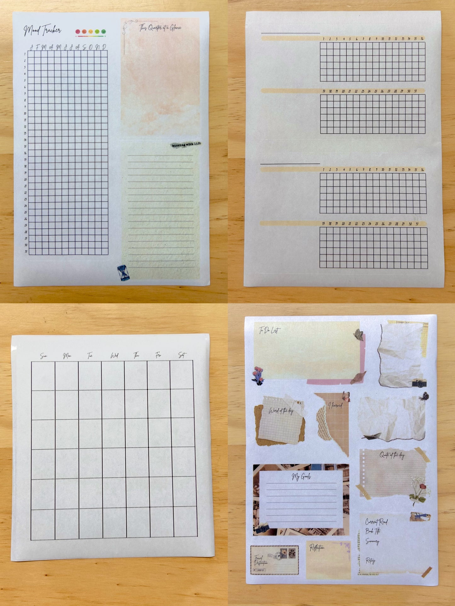 Templated Journal Spread Stickers